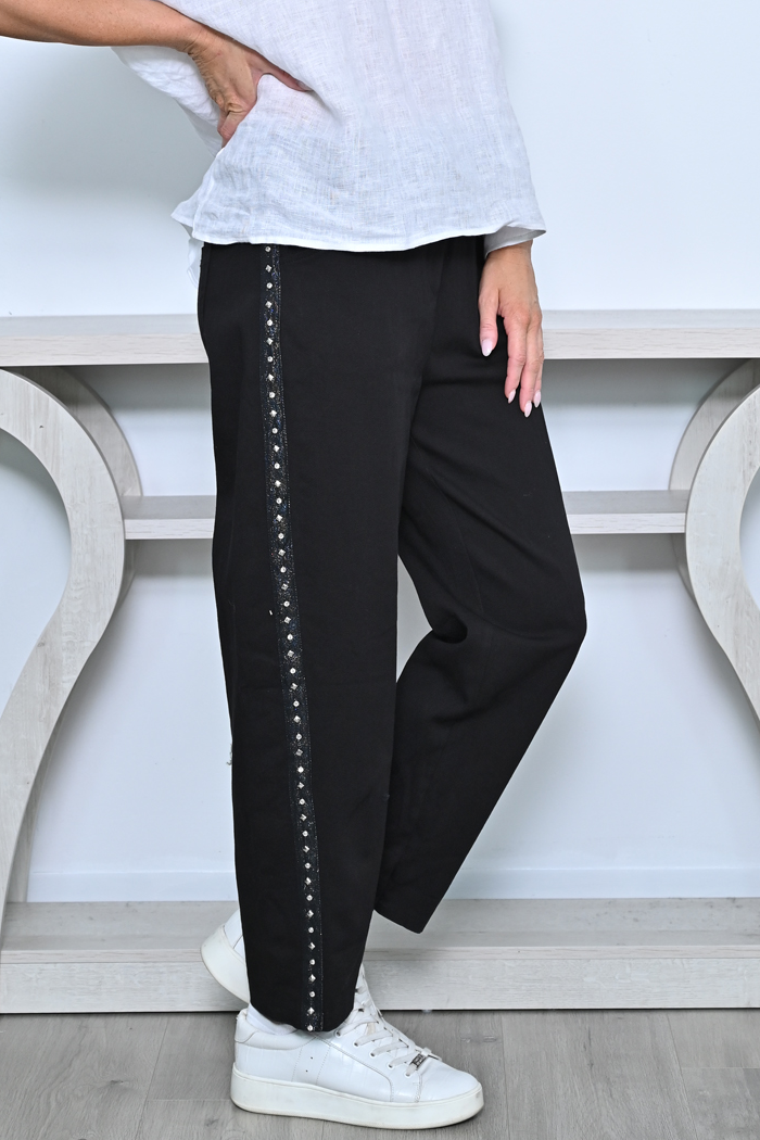Side Stud Cotton Pants