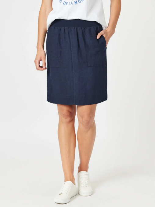 Lino Stitch Hem Skirt