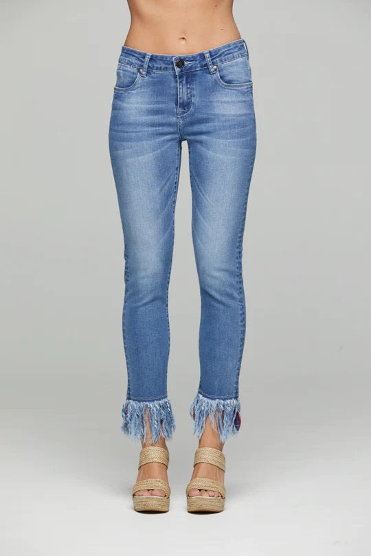 Corley Frayed Hem Blue Jeans