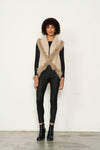 Knit Vest With Faux Fur