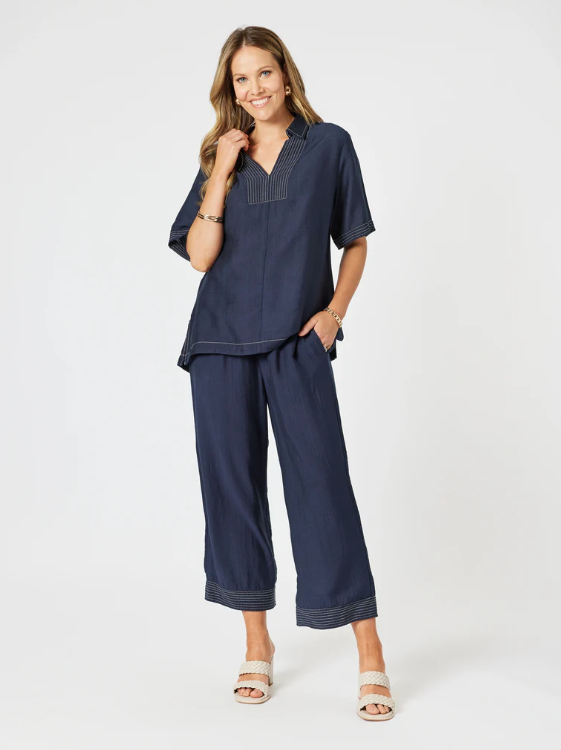 Top Stitch Detail Top