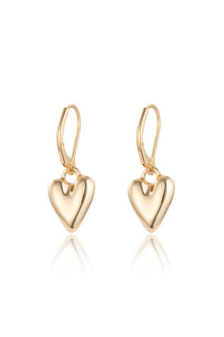 Lotus Metal Heart Earrings - Set of Two