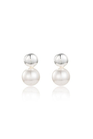 Lotus Pearl Charm Earrings - Set of Two