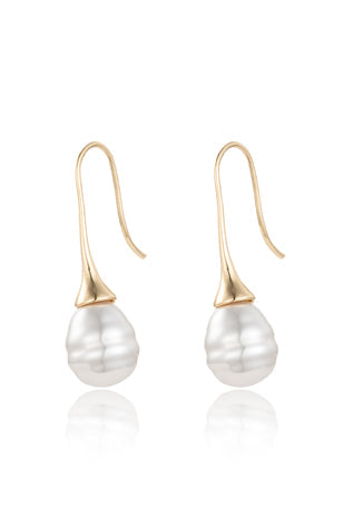 Lotus Pearl Drop Earrings - Set of Two