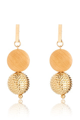 Zen Wooden Charm Earrings - Set of Two