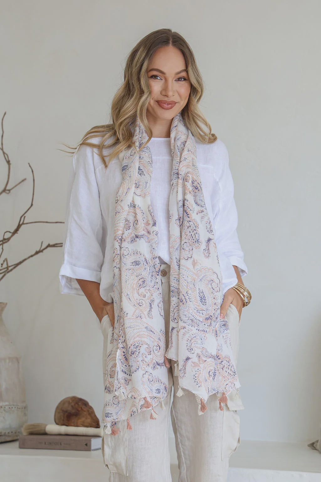 Natural Tassle Scarf