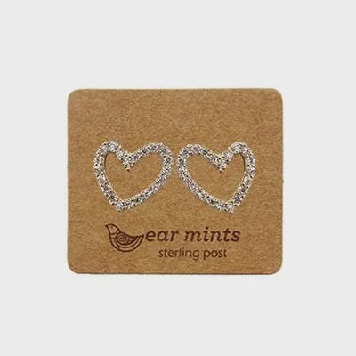 Open Heart Stud Earrings