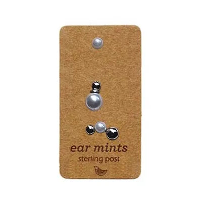 Pearl & Metal Ball Trio Earrings