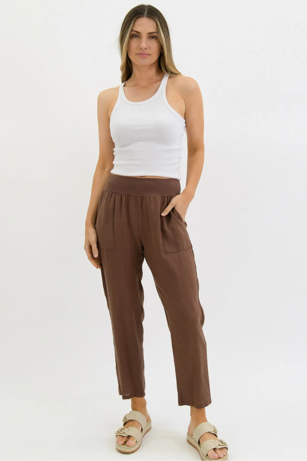 Straight Leg Linen Pants