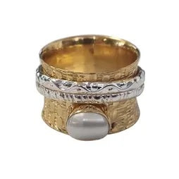 Gold Pearl Dual Meditation Ring