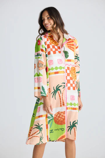Stella Shirt Dress - Tropical Fiesta