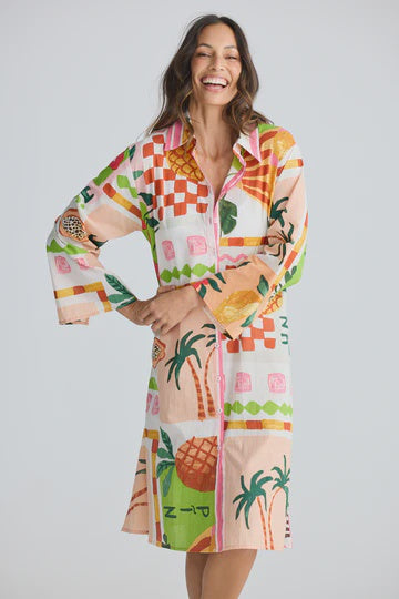 Stella Shirt Dress - Tropical Fiesta