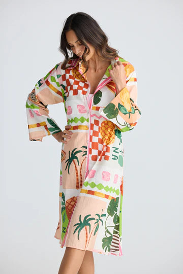 Stella Shirt Dress - Tropical Fiesta