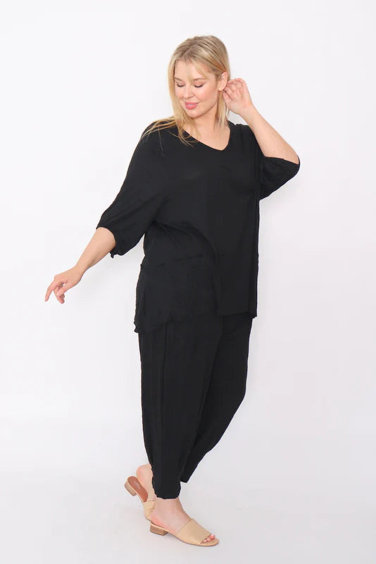 Crinkle Cotton Square Top