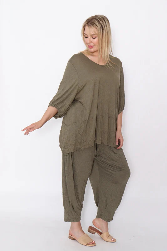 Crinkle Cotton Square Top