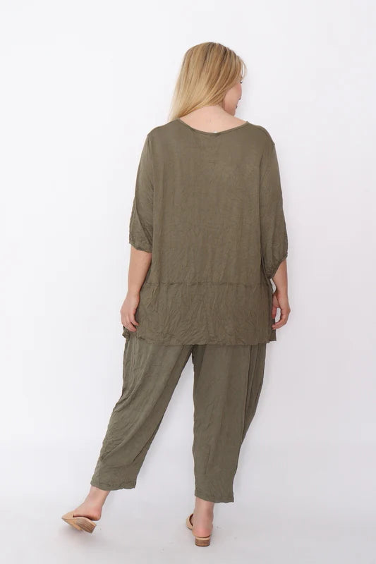 Crinkle Cotton Square Top