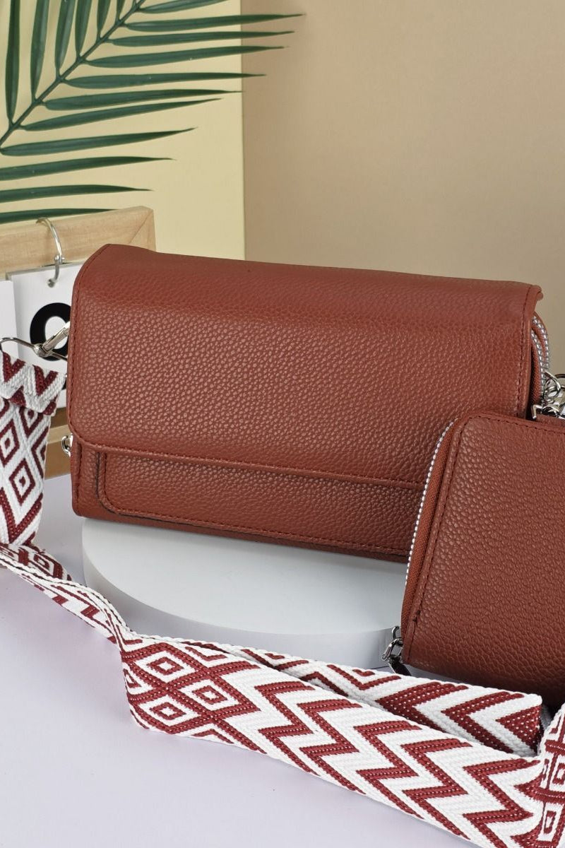 Cross Body Bag With Geo Strap