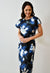 Abstract Satin Twist-Front Maxi Dress