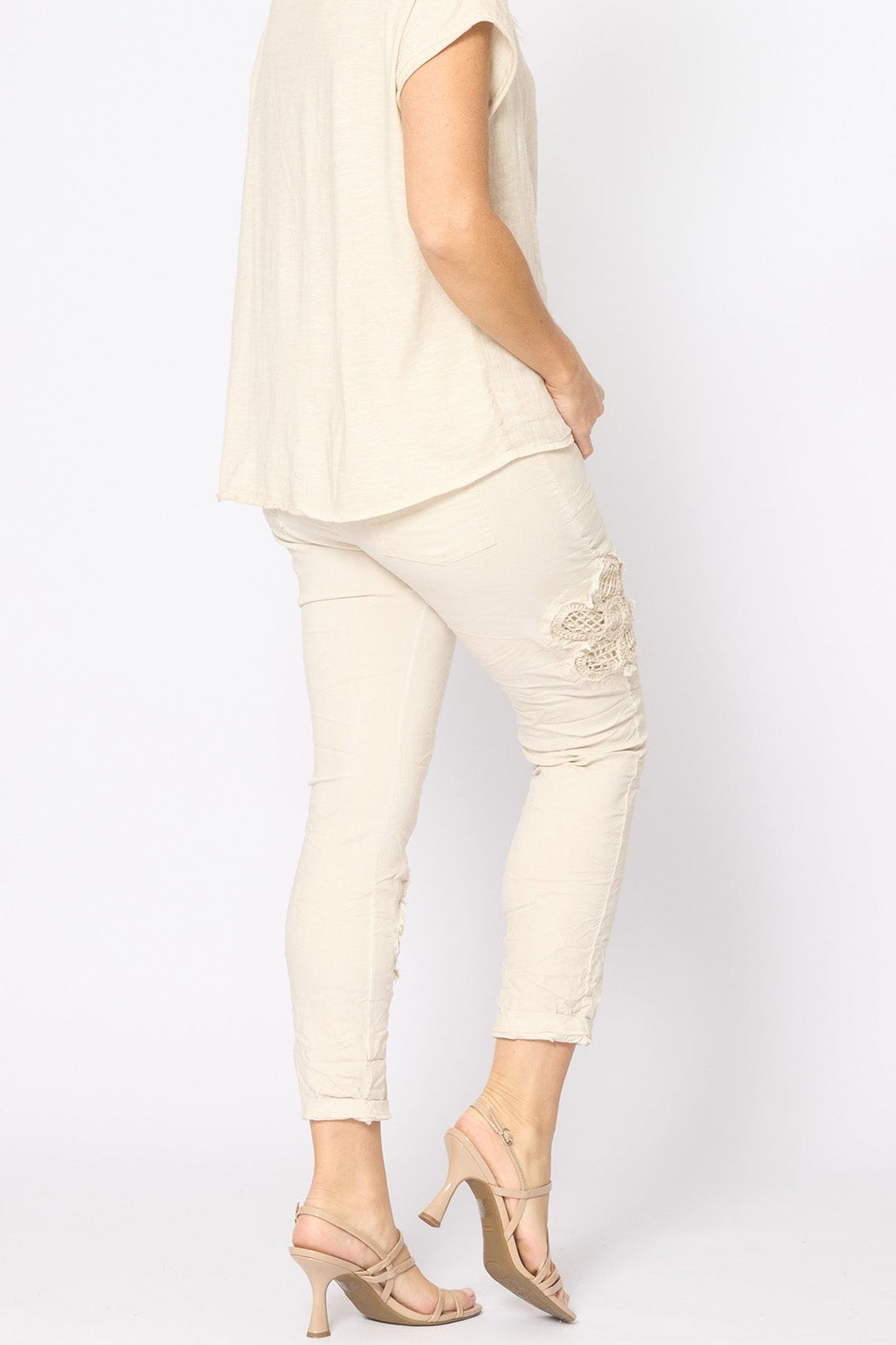 Applique Flower Pants