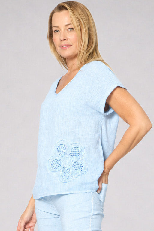Flower V-Neck Top