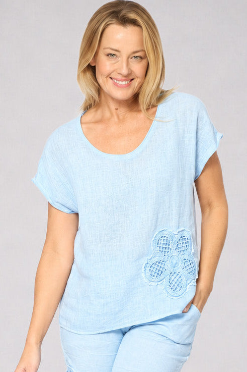 Flower V-Neck Top