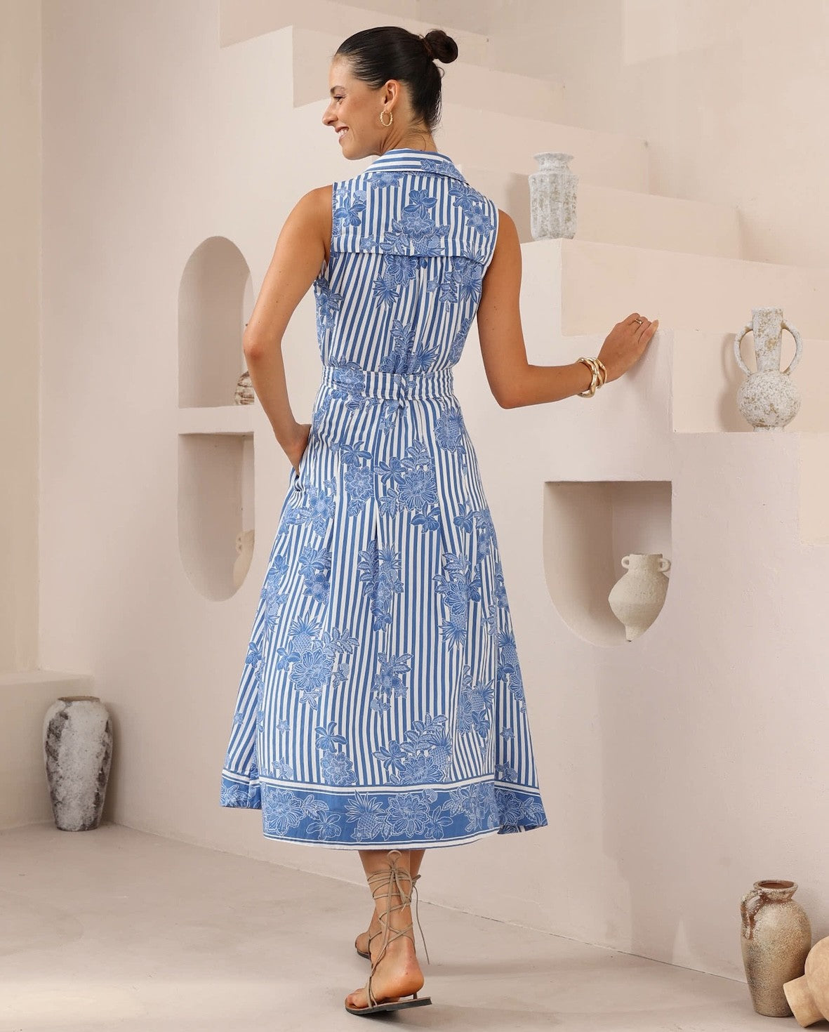 Sleeveless Maxi Shirt Dress