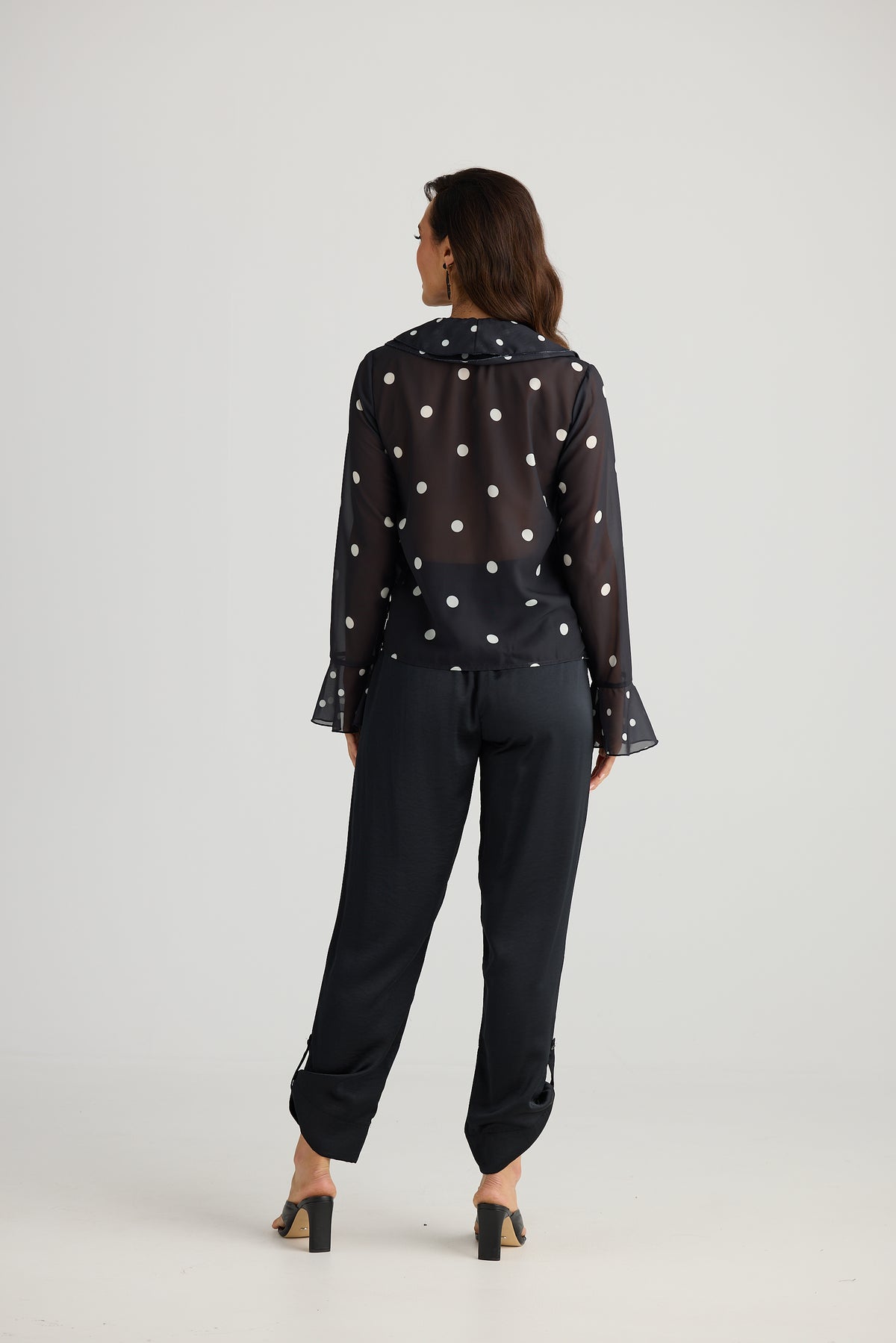 Harper Top – Black with White Spots