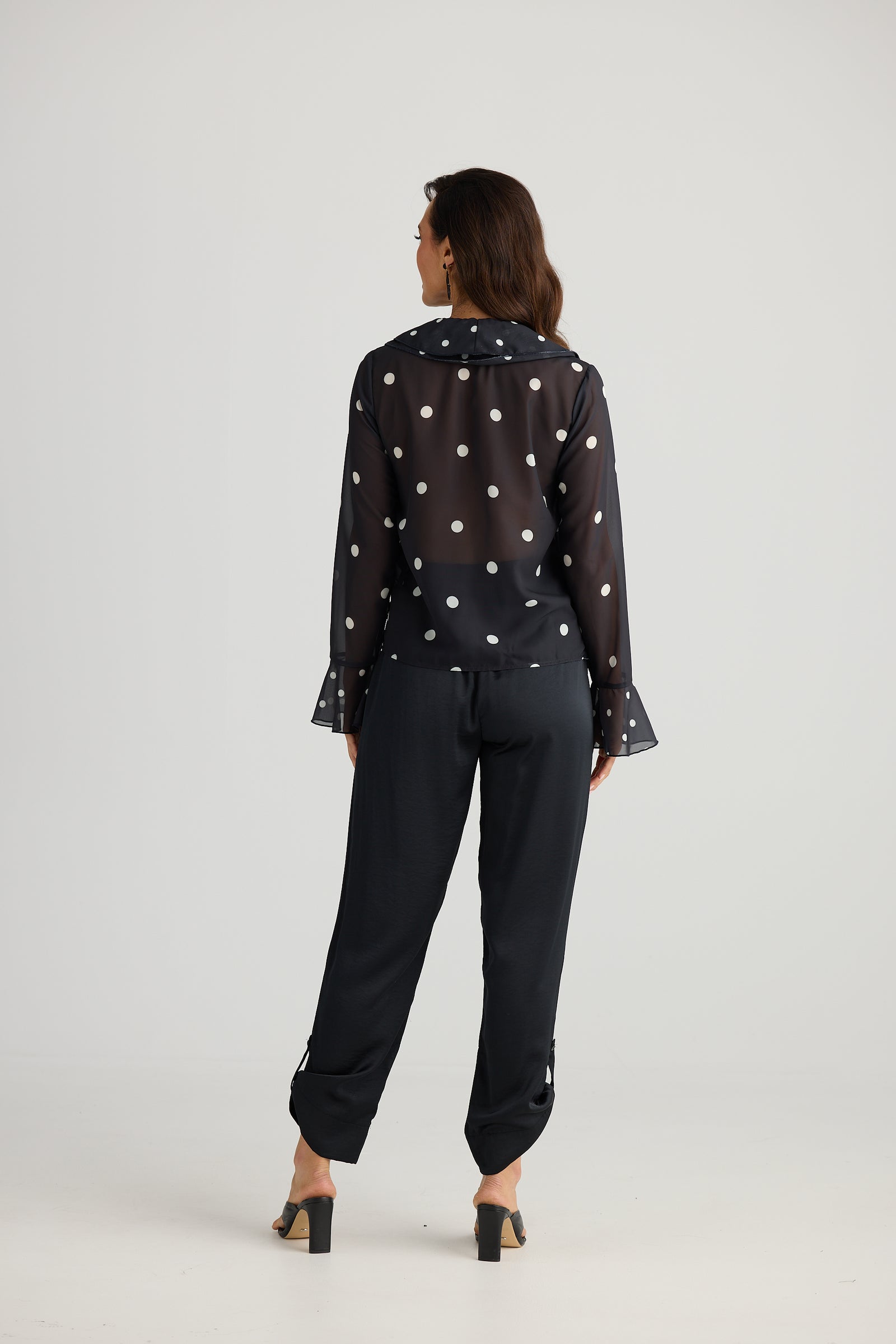 Harper Top – Black with White Spots