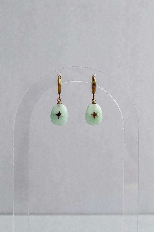 Huggies Stone Star Drop Earrings