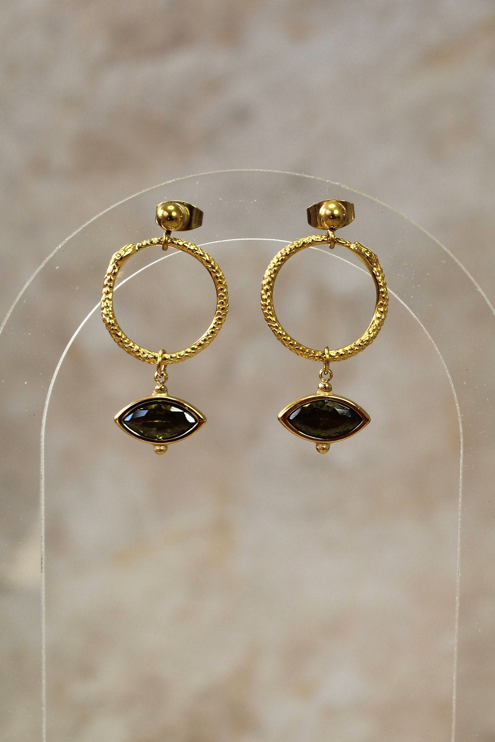 Ouroboros and Stone Drop Earring