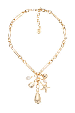 Lotus Multi Charm Necklace