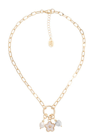 Lotus Leaf Clover and Pearl Necklace