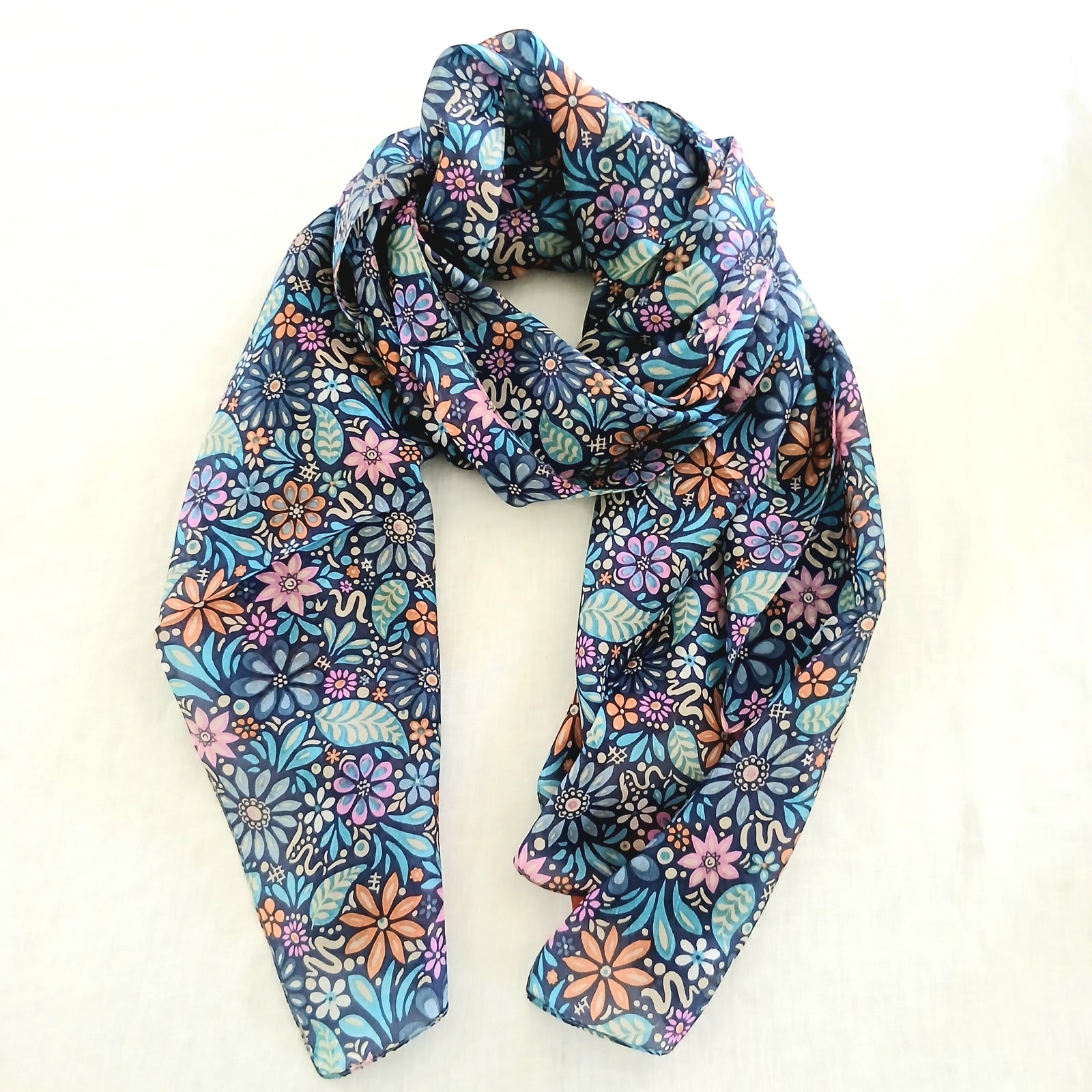Silk Floral Scarf