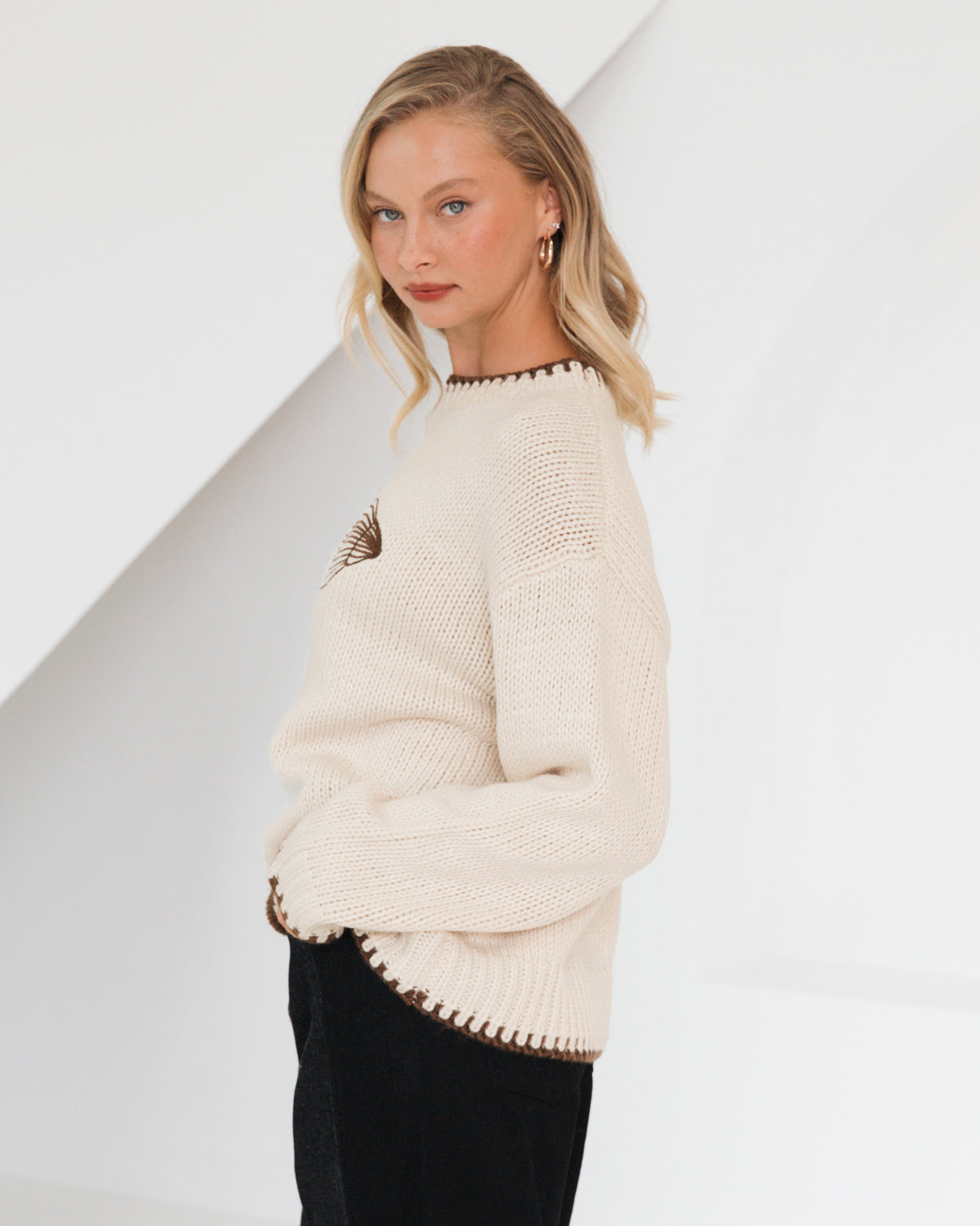Shell Contrast Knit Jumper