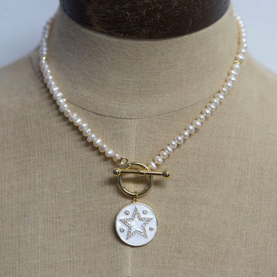 Pearl Fob Charm Necklace