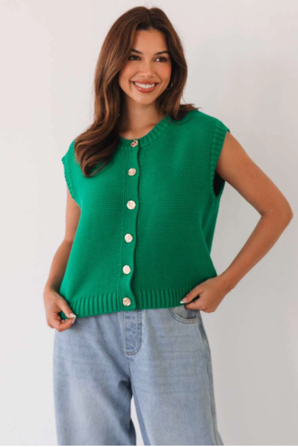 Button Detail Vest