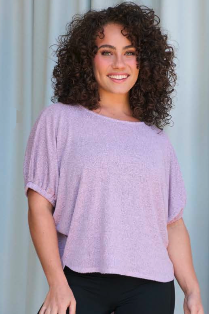 Speckled Scoop Hem Top