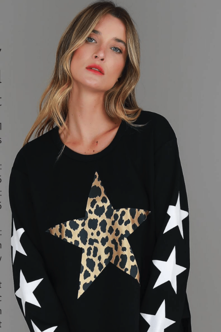 Sydney Leopard Star Sweatshirt