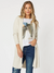 Ella Long Line Knit Cardigan in Natural / White 