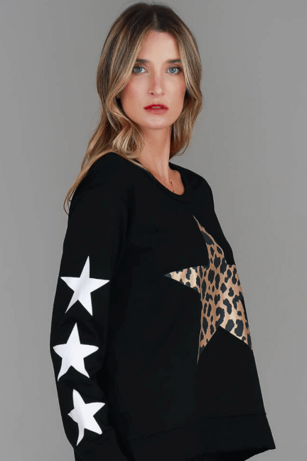 Sydney Leopard Star Sweatshirt