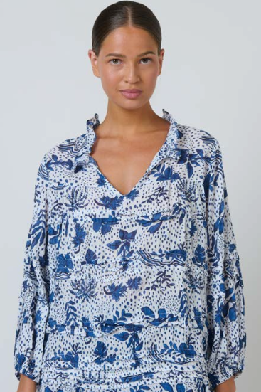 Crinkle V-Neck Top