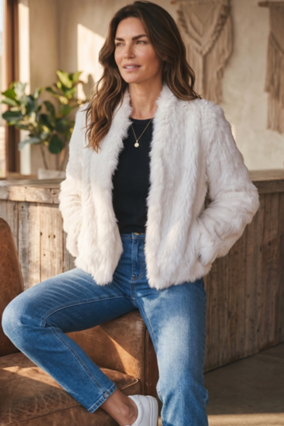 Straight Edge Fur Jacket