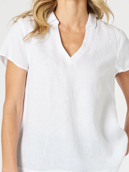 Lino V Neck Top