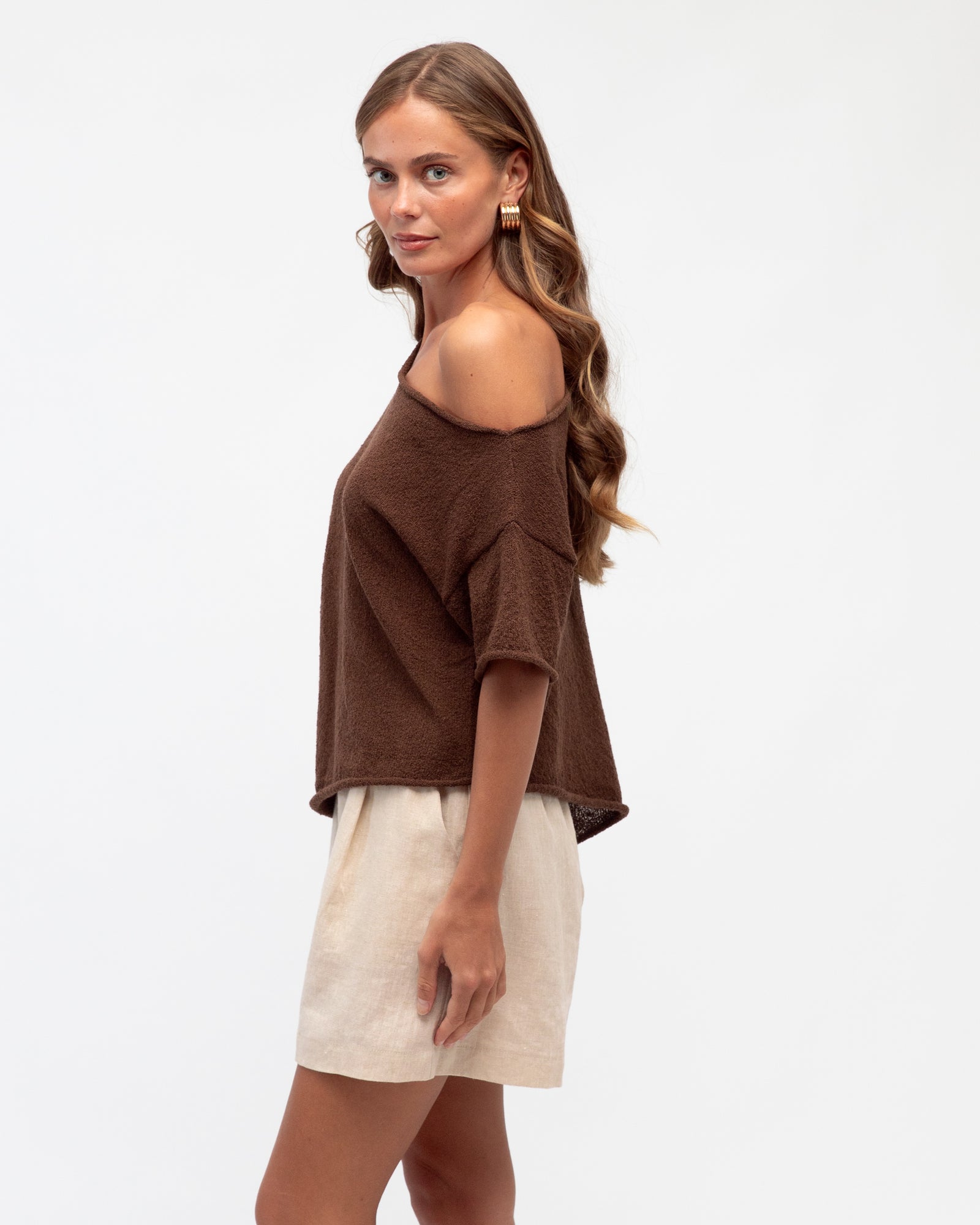 Asy Boucle Knit Top