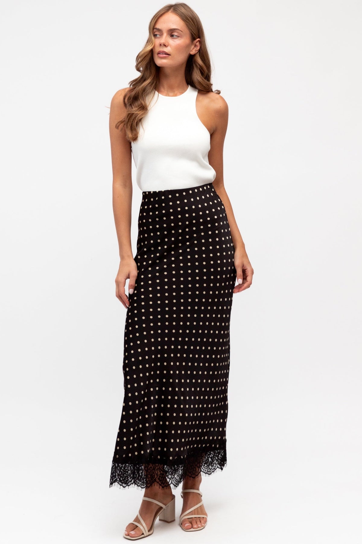 Star Spotted Satin Skirt