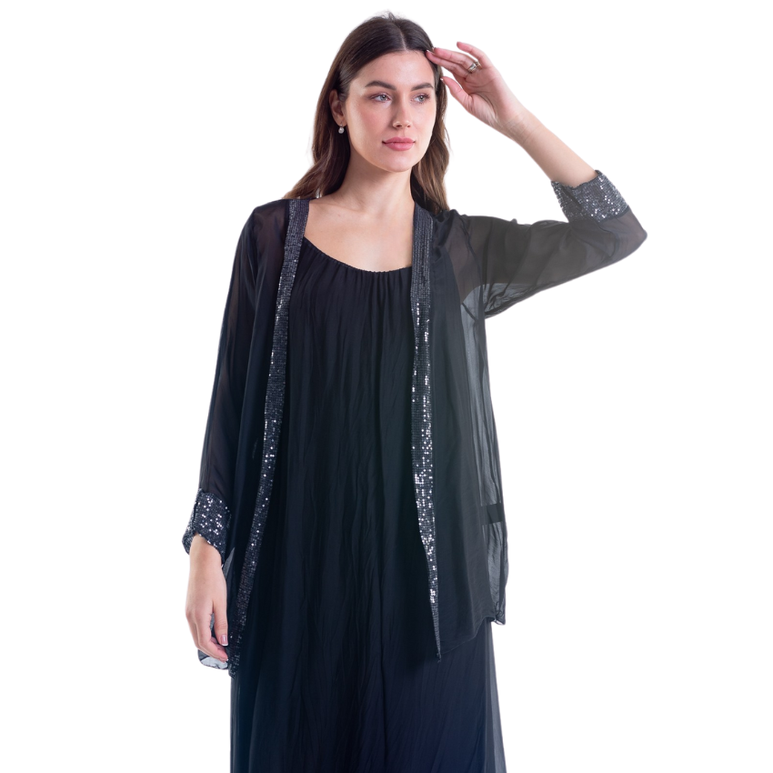 Sparkle Sheer Silk Cardigan