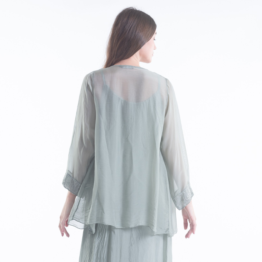 Sparkle Sheer Silk Cardigan
