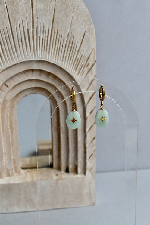 Huggies Stone Star Drop Earrings