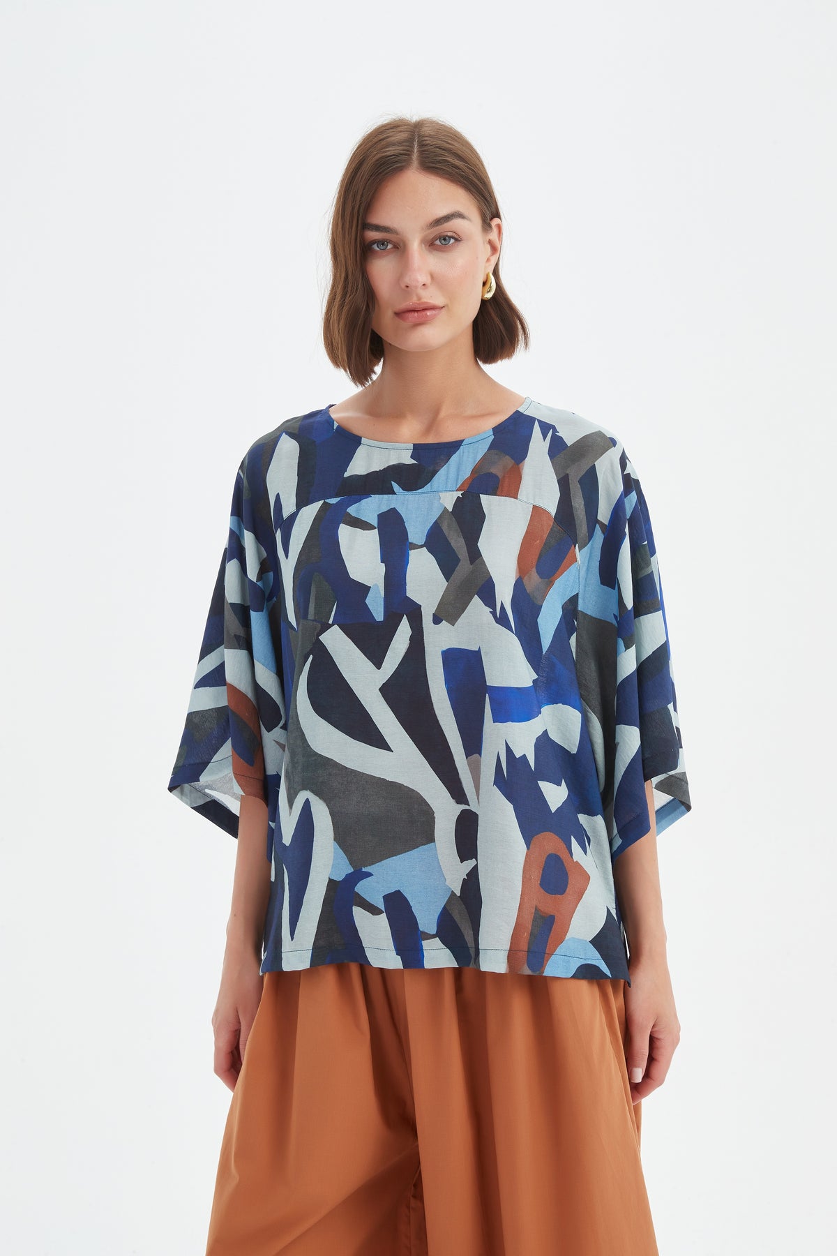 Wide Sleeve Print Top