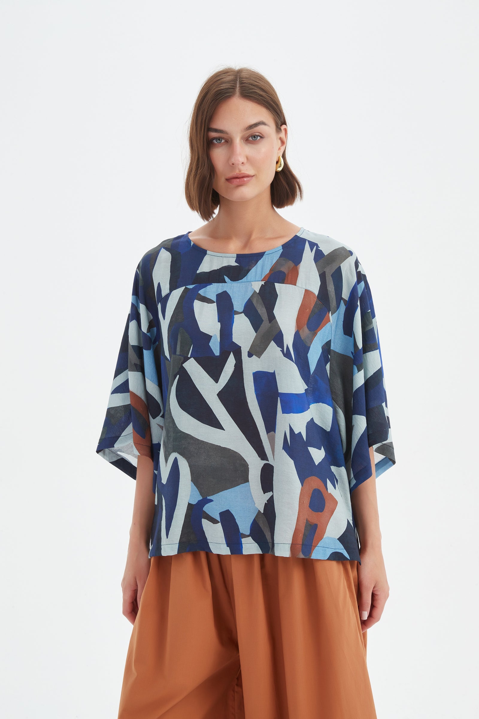 Wide Sleeve Print Top